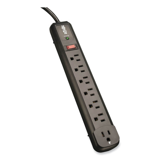 Tripp Lite Protect It! Surge Protector, 7 AC Outlets, 4 ft Cord, 1,080 J, Black (TLP74RB)