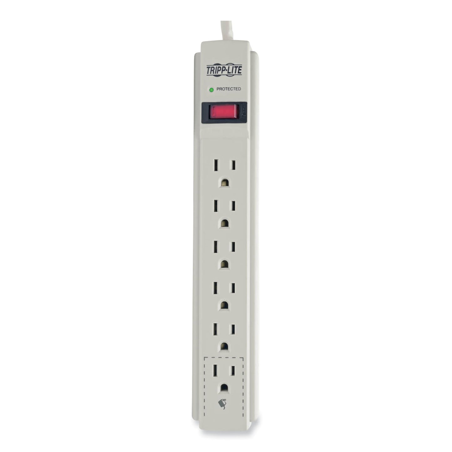 Tripp Lite Protect It! Surge Protector, 6 AC Outlets, 4 ft Cord, 790 J, Light Gray (TLP604)