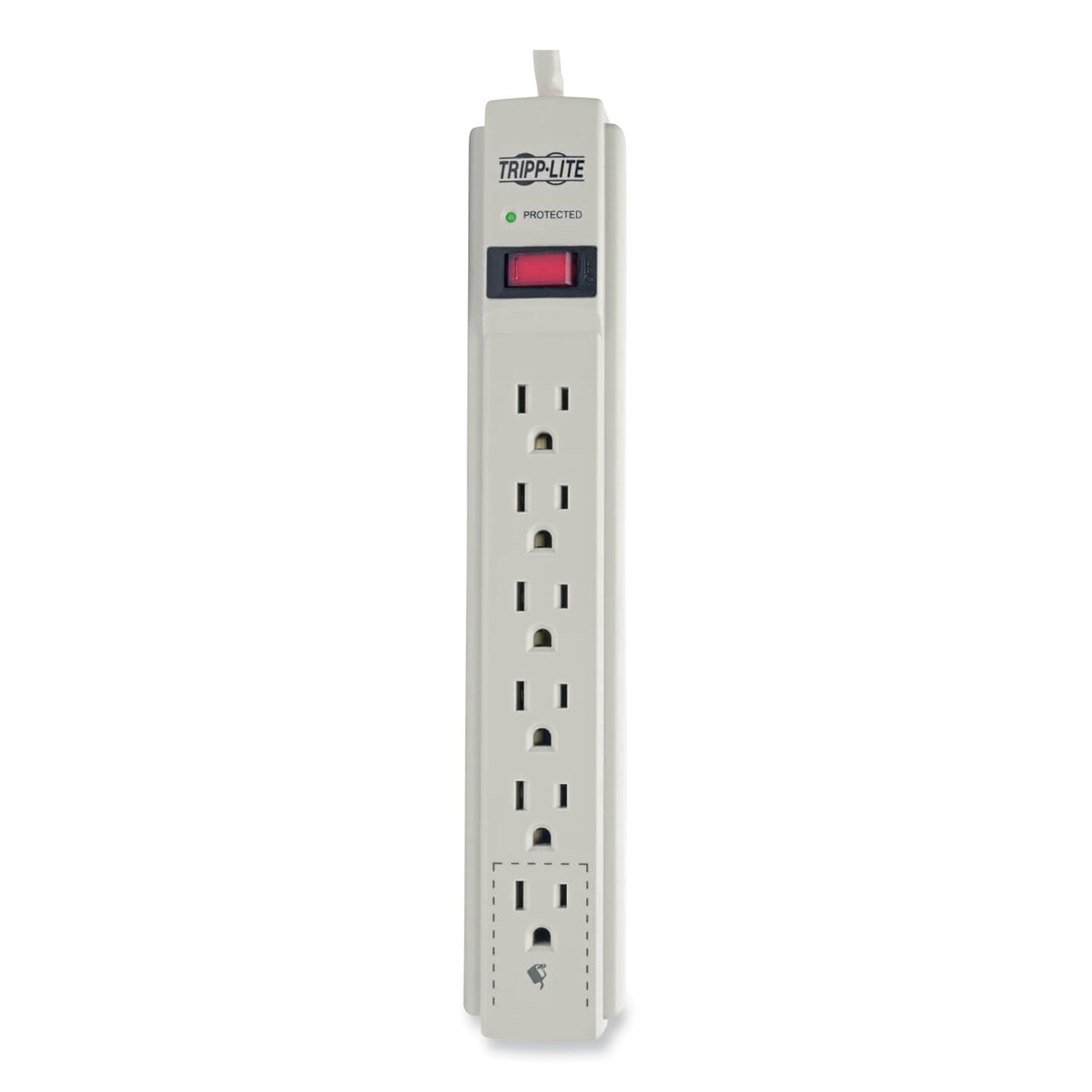 Tripp Lite Protect It! Surge Protector, 6 AC Outlets, 4 ft Cord, 790 J, Light Gray (TLP604)