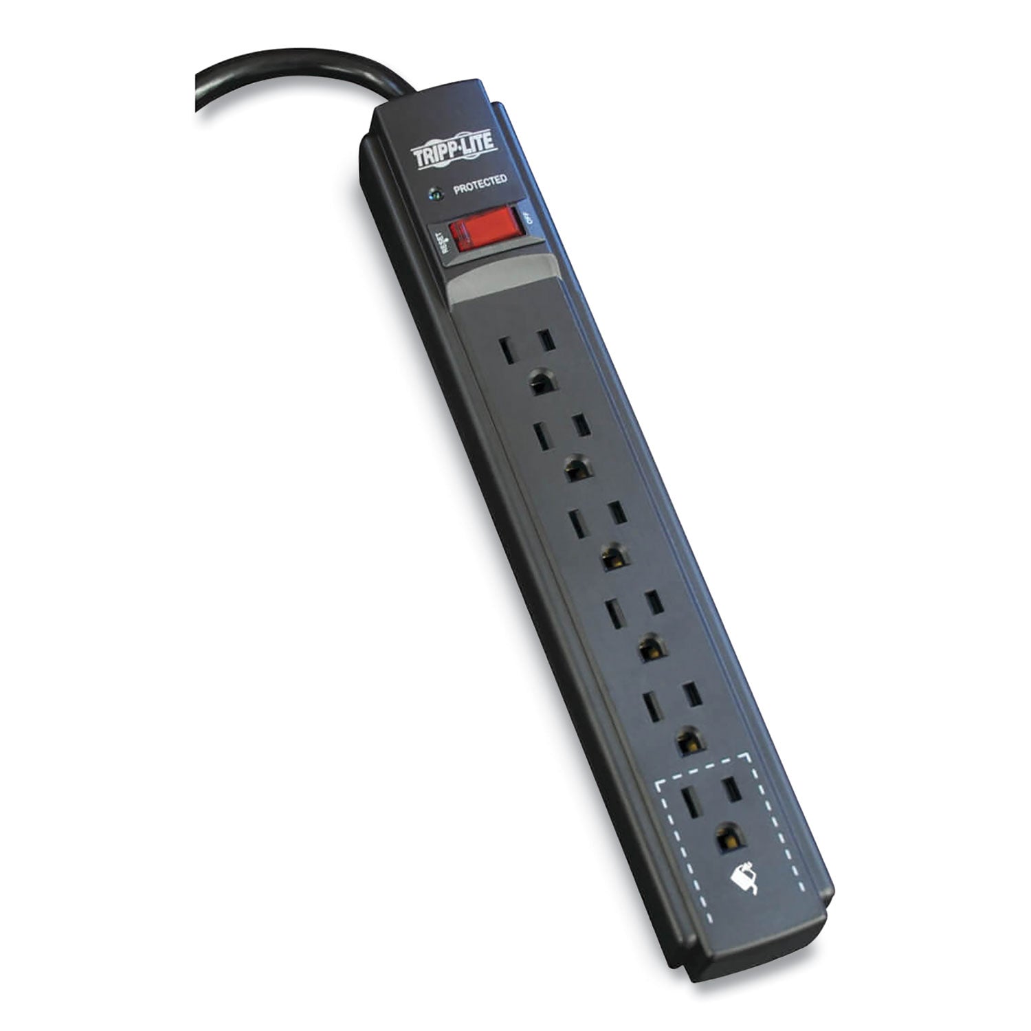 Tripp Lite Protect It! Surge Protector, 6 AC Outlets, 6 ft Cord, 790 J, Black (TLP606B)