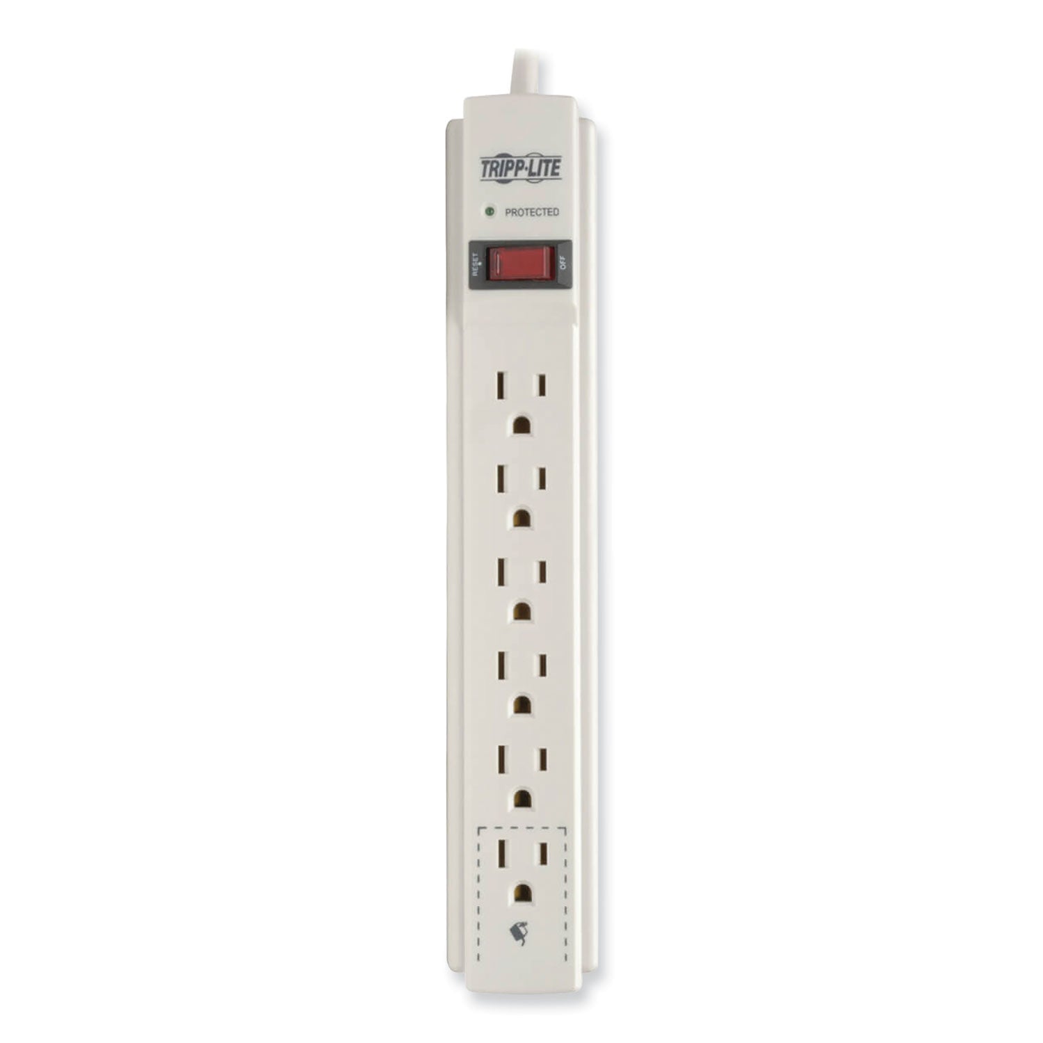 Tripp Lite Protect It! Surge Protector, 6 AC Outlets, 6 ft Cord, 790 J, Light Gray (TLP606)