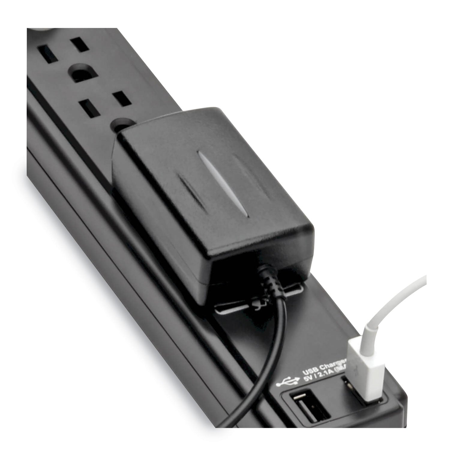 Tripp Lite Protect It! Surge Protector, 6 AC Outlets/2 USB Ports, 6 ft Cord, 990 J, Black (TLP606USBB)