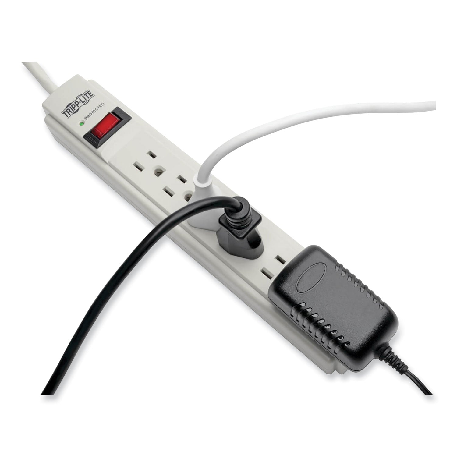 Tripp Lite Protect It! Surge Protector, 6 AC Outlets, 15 ft Cord, 790 J, Light Gray (TLP615)