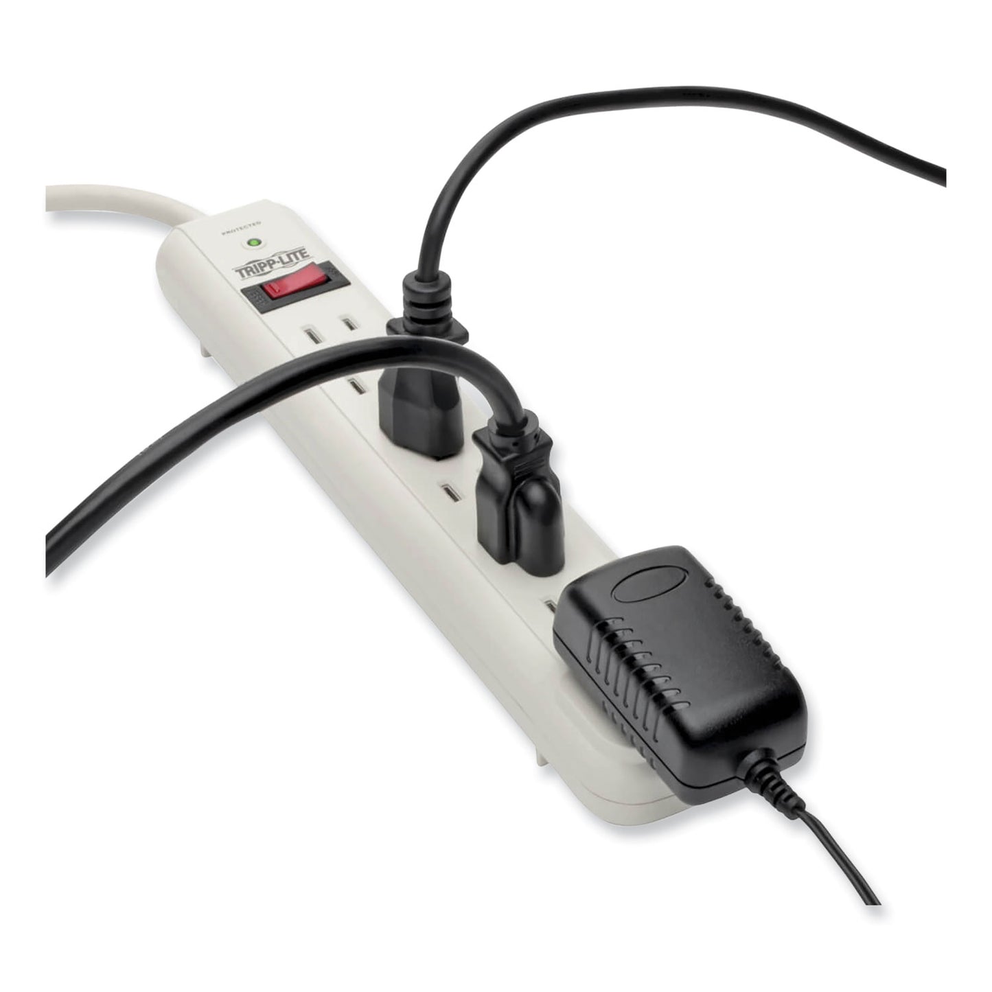 Tripp Lite Protect It! Surge Protector, 7 AC Outlets, 12 ft Cord, 1,080 J, Light Gray (TLP712)