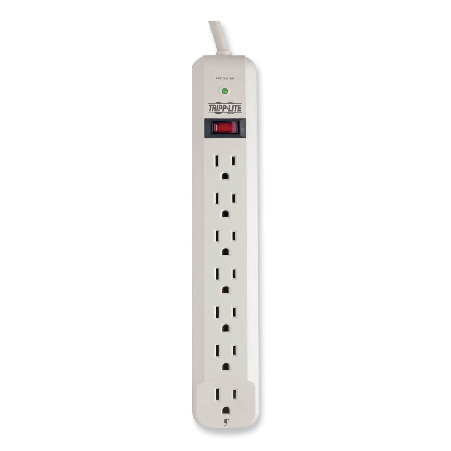 Tripp Lite Protect It! Surge Protector, 7 AC Outlets, 12 ft Cord, 1,080 J, Light Gray (TLP712)