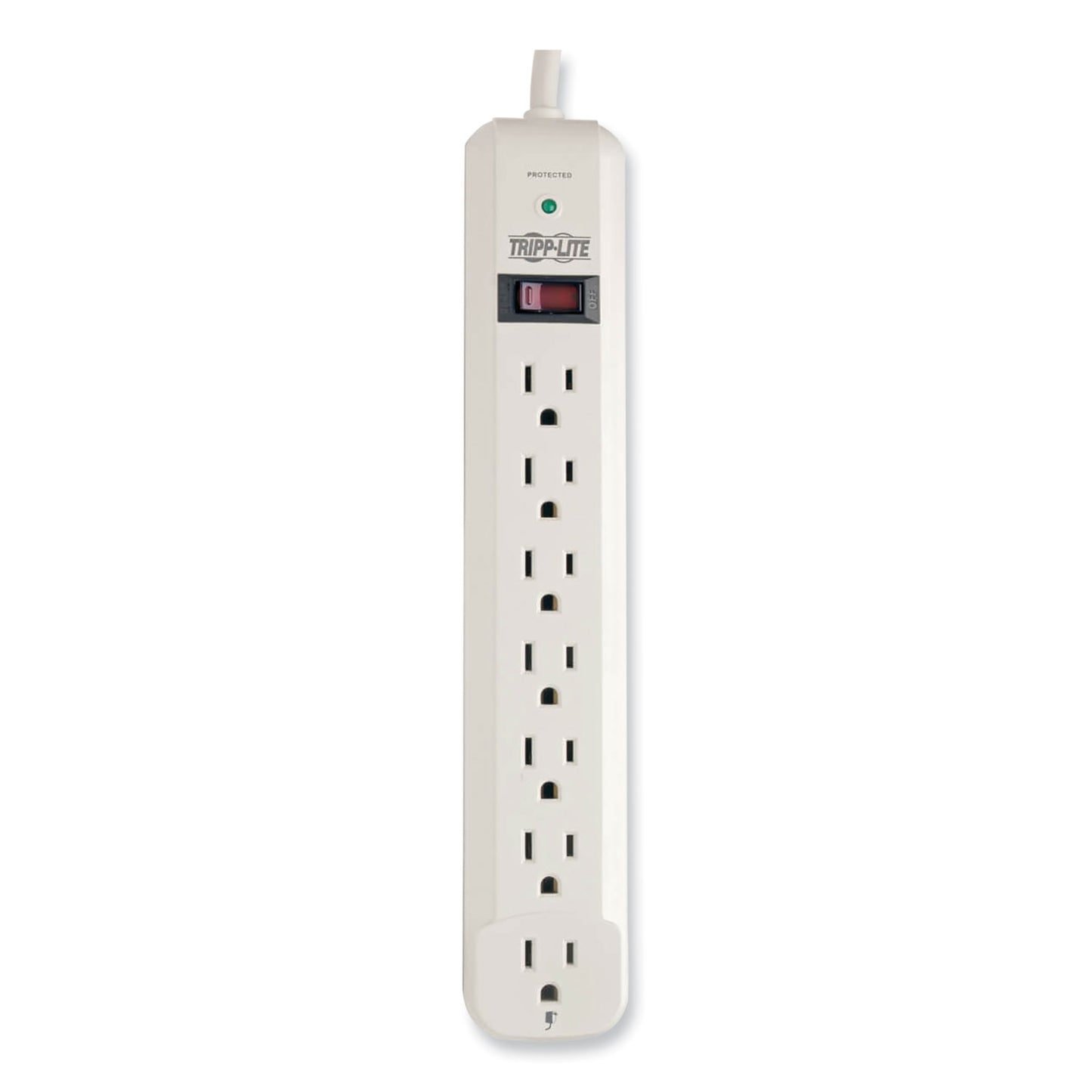 Tripp Lite Protect It! Surge Protector, 7 AC Outlets, 25 ft Cord, 1,080 J, Light Gray (TLP725)