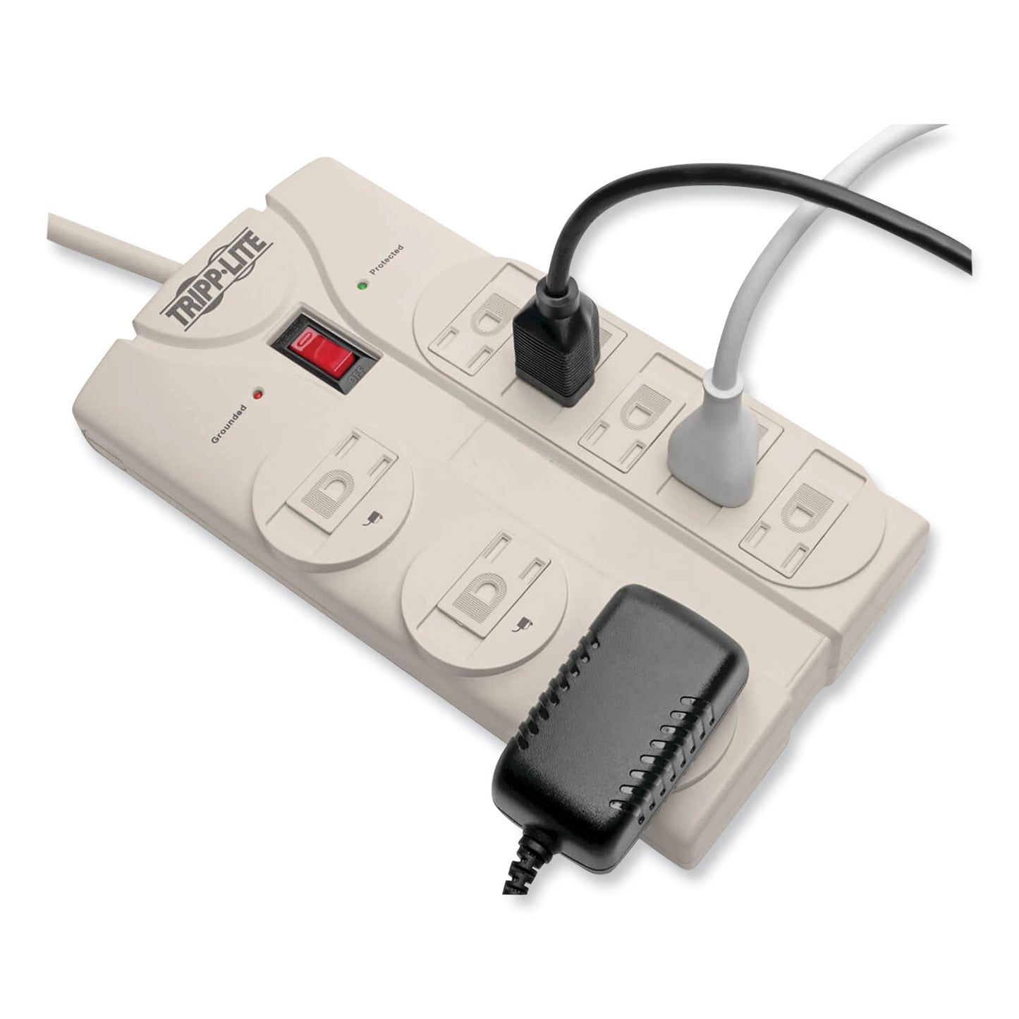 Tripp Lite Protect It! Surge Protector, 8 AC Outlets, 8 ft Cord, 1,440 J, Light Gray (TLP808)