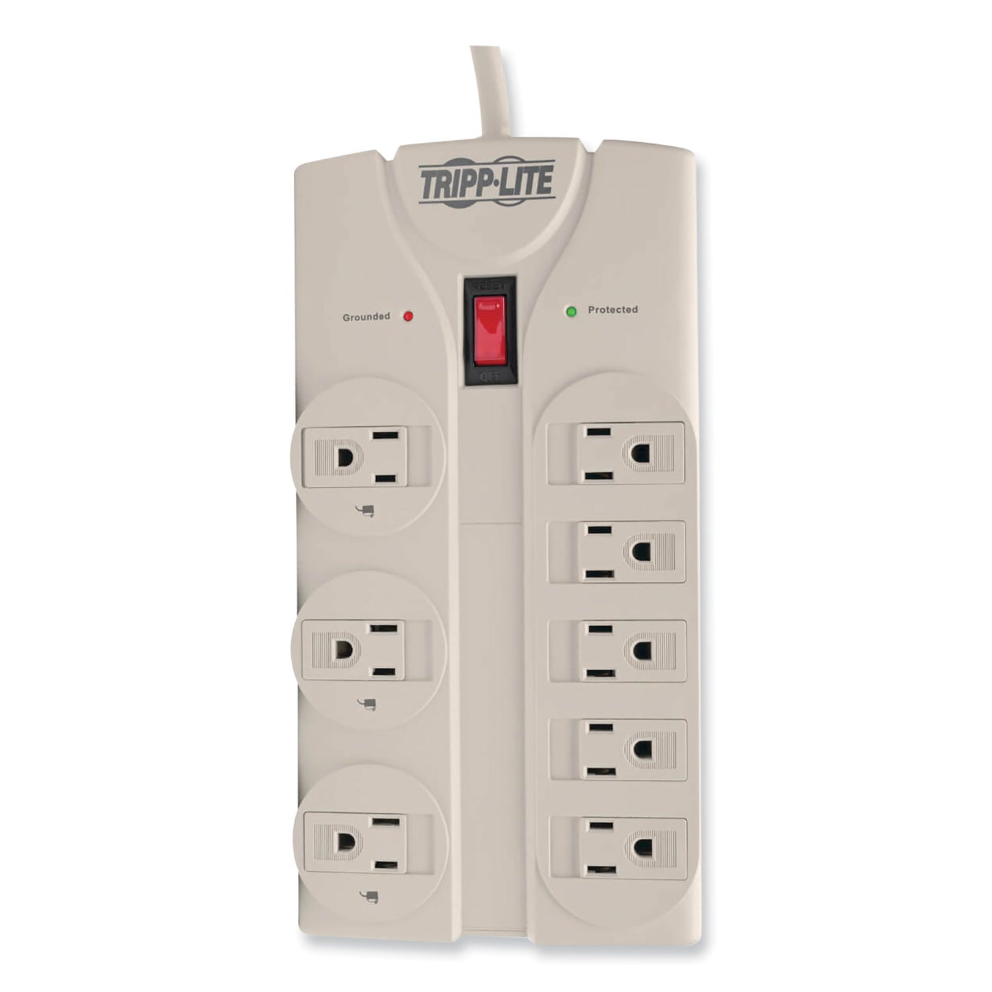 Tripp Lite Protect It! Surge Protector, 8 AC Outlets, 8 ft Cord, 1,440 J, Light Gray (TLP808)