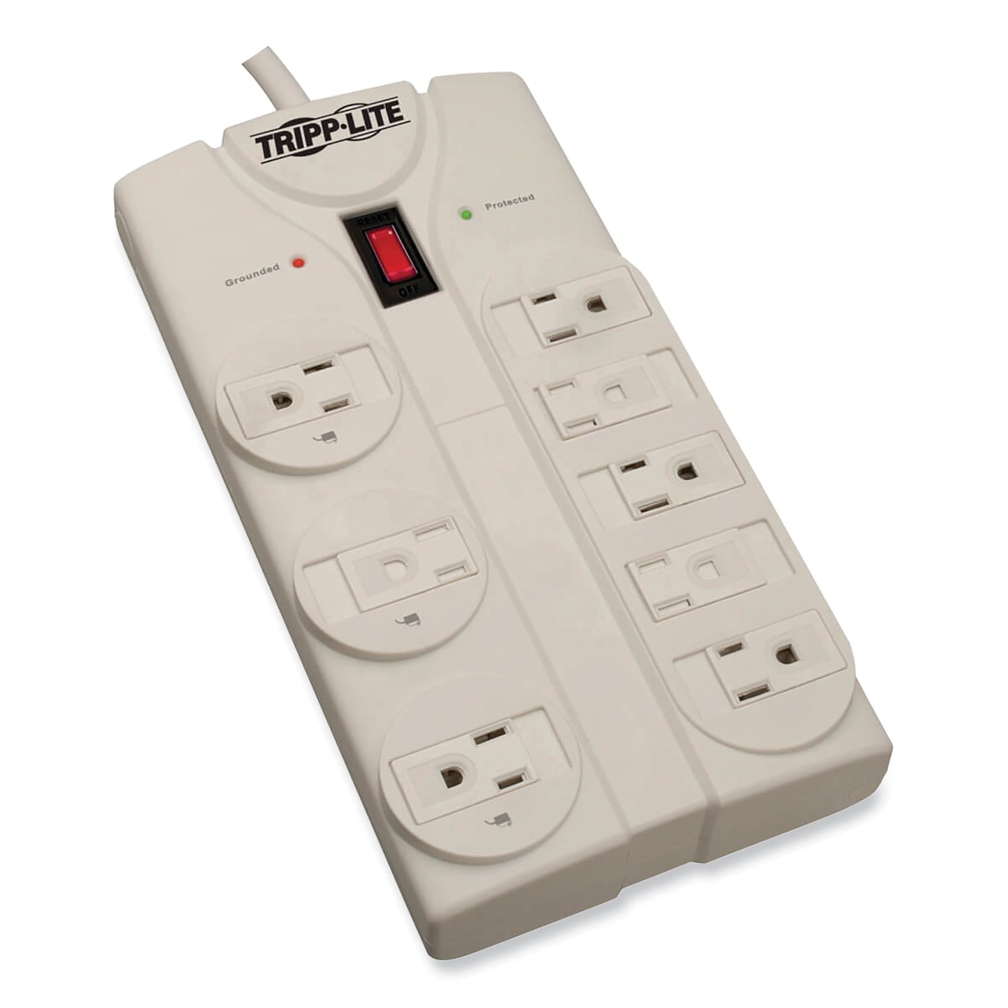 Tripp Lite Protect It! Surge Protector, 8 AC Outlets, 25 ft Cord, 1,440 J, Light Gray (TLP825)