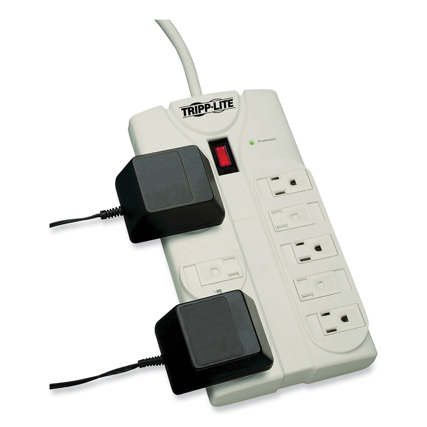 Tripp Lite Protect It! Surge Protector, 8 AC Outlets, 25 ft Cord, 1,440 J, Light Gray (TLP825)