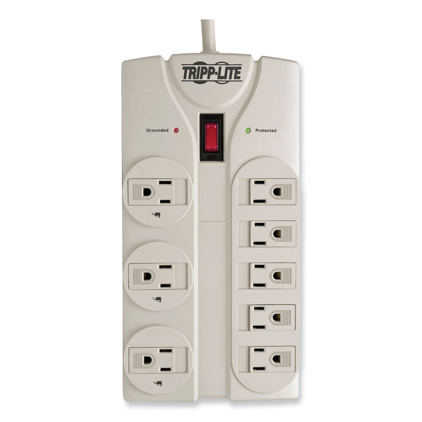 Tripp Lite Protect It! Surge Protector, 8 AC Outlets, 25 ft Cord, 1,440 J, Light Gray (TLP825)