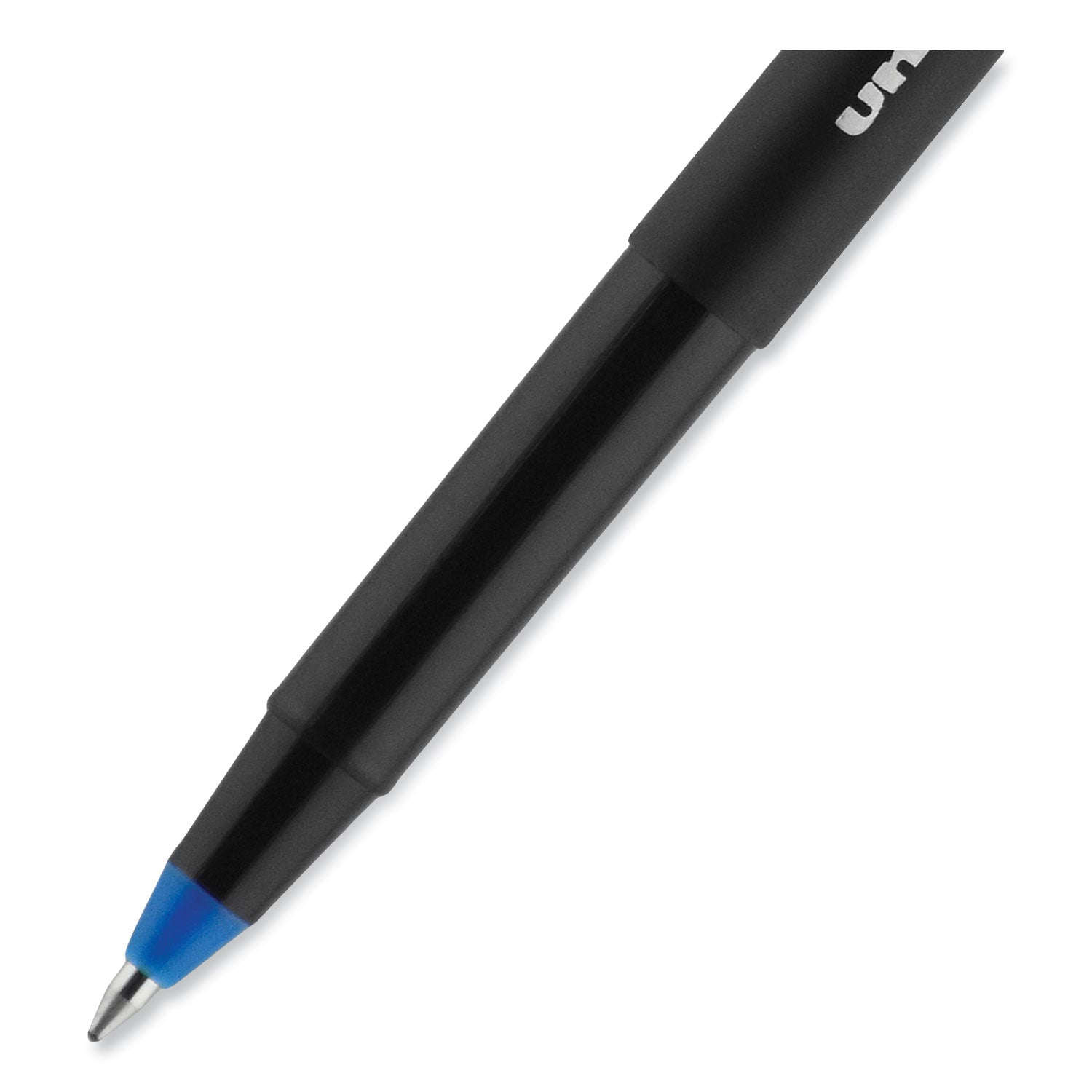 uni-ball ONYX Roller Ball Pen, Stick, Fine 0.7 mm, Blue Ink, Black/Blue Barrel, 72/Pack (2013568)