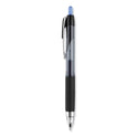 uni-ball Signo 207 Gel Pen, Retractable, Medium 0.7 mm, Blue Ink, Smoke/Black/Blue Barrel, Dozen (33951)