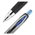 uni-ball Signo 207 Gel Pen, Retractable, Medium 0.7 mm, Blue Ink, Smoke/Black/Blue Barrel, Dozen (33951)