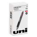 uni-ball Signo 207 Gel Pen, Retractable, Medium 0.7 mm, Red Ink, Smoke/Black/Red Barrel, Dozen (33952)