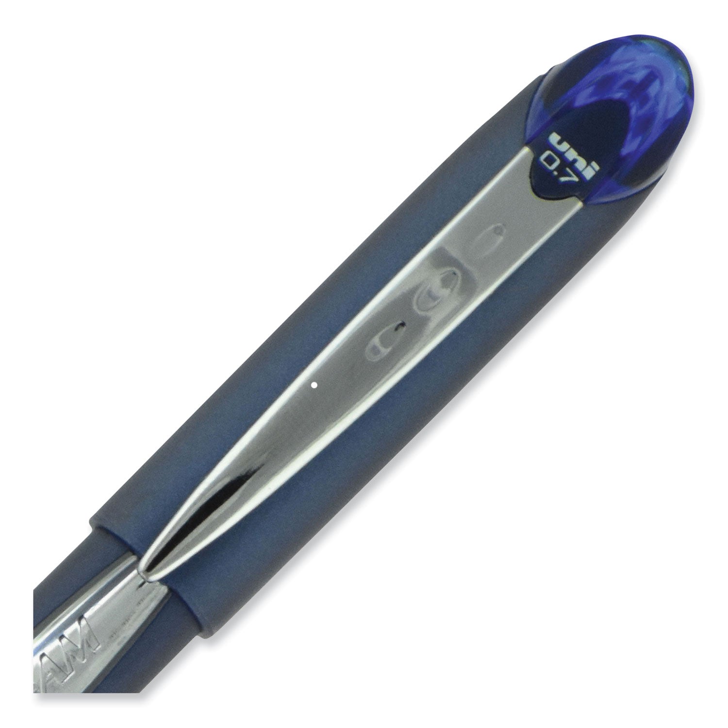 uni-ball Jetstream Hybrid Gel Pen, Stick, Fine 0.7 mm, Blue Ink, Blue/Silver Barrel (40174)