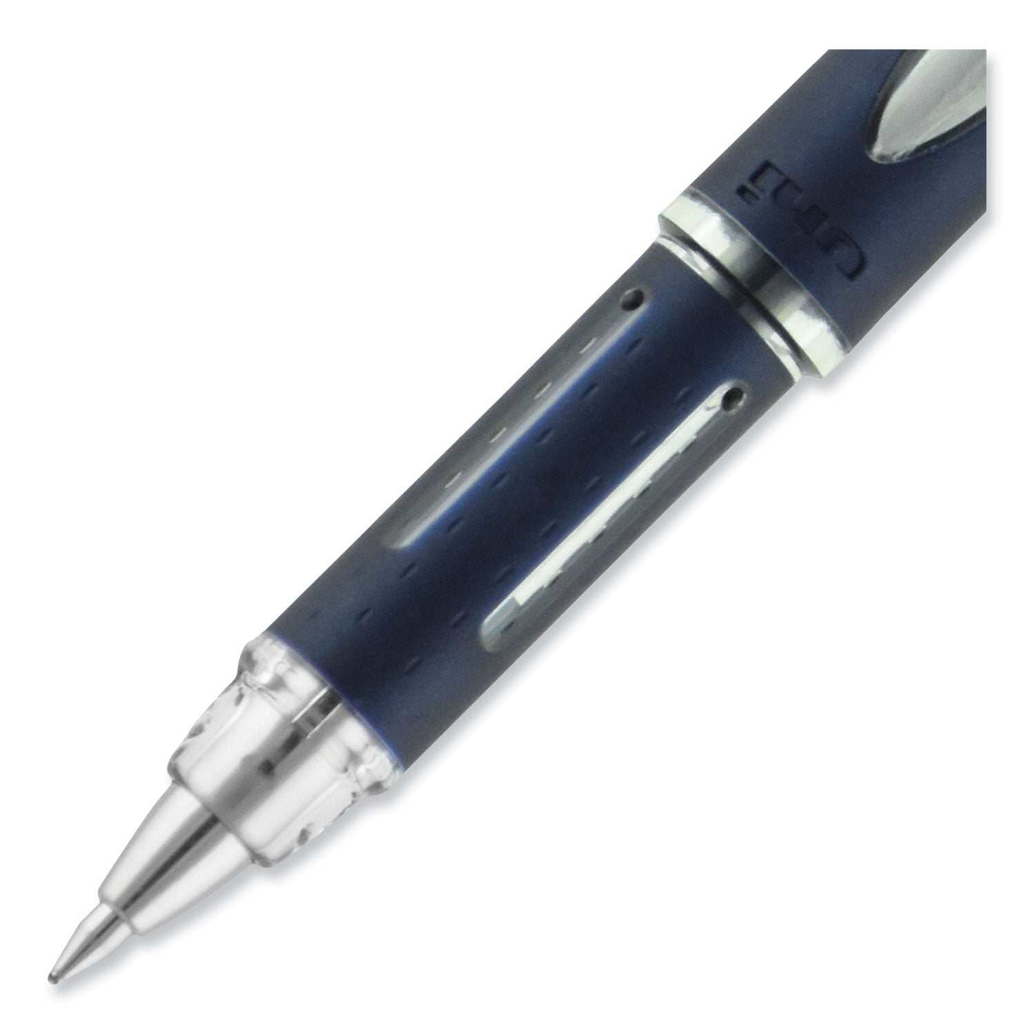 uni-ball Jetstream Hybrid Gel Pen, Stick, Fine 0.7 mm, Blue Ink, Blue/Silver Barrel (40174)