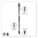 uni-ball VISION ELITE Hybrid Gel Pen, Stick, Bold 0.8 mm, Black Ink, White/Black/Clear Barrel (61231)