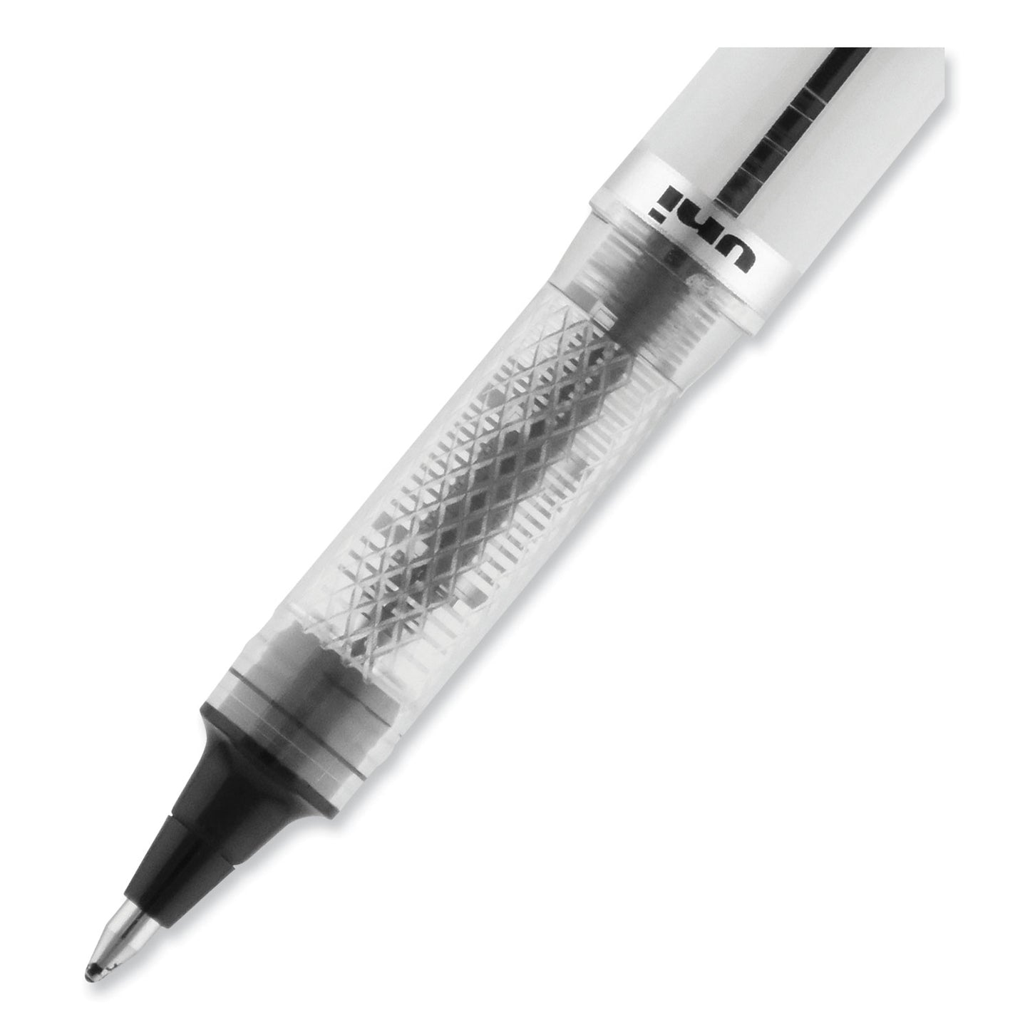 uni-ball VISION ELITE Hybrid Gel Pen, Stick, Bold 0.8 mm, Black Ink, White/Black/Clear Barrel (61231)