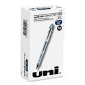 uni-ball VISION ELITE Hybrid Gel Pen, Stick, Bold 0.8 mm, Blue-Infused Black Ink, White/Blue/Clear Barrel (61232)