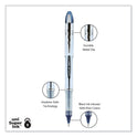 uni-ball VISION ELITE Hybrid Gel Pen, Stick, Bold 0.8 mm, Blue-Infused Black Ink, White/Blue/Clear Barrel (61232)