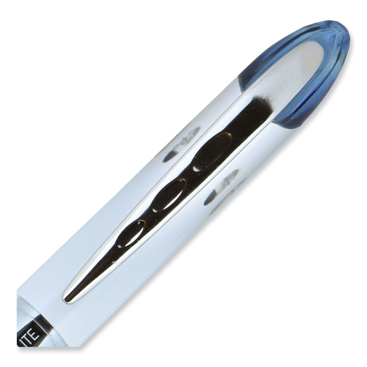 uni-ball VISION ELITE Hybrid Gel Pen, Stick, Bold 0.8 mm, Blue-Infused Black Ink, White/Blue/Clear Barrel (61232)