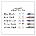 uni-ball VISION ELITE Hybrid Gel Pen, Stick, Bold 0.8 mm, Blue-Infused Black Ink, White/Blue/Clear Barrel (61232)