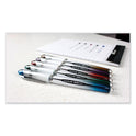 uni-ball VISION ELITE Hybrid Gel Pen, Stick, Bold 0.8 mm, Blue-Infused Black Ink, White/Blue/Clear Barrel (61232)