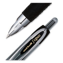 uni-ball Signo 207 Gel Pen, Retractable, Fine 0.5 mm, Black Ink, Smoke/Black Barrel, Dozen (61255)