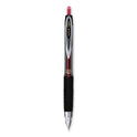 uni-ball Signo 207 Gel Pen, Retractable, Fine 0.5 mm, Red Ink, Smoke/Black/Red Barrel, Dozen (61257)