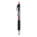 uni-ball Signo 207 Gel Pen, Retractable, Fine 0.5 mm, Red Ink, Smoke/Black/Red Barrel, Dozen (61257)