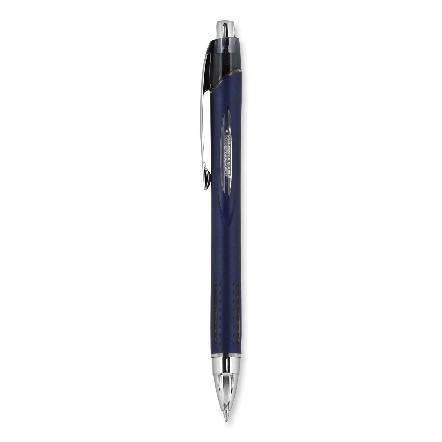 uni-ball Jetstream Retractable Hybrid Gel Pen, Fine 0.7 mm, Black Ink, Blue/Silver Barrel (62152)