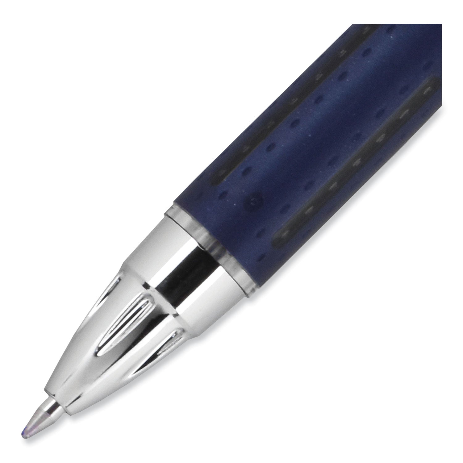 uni-ball Jetstream Retractable Hybrid Gel Pen, Fine 0.7 mm, Black Ink, Blue/Silver Barrel (62152)