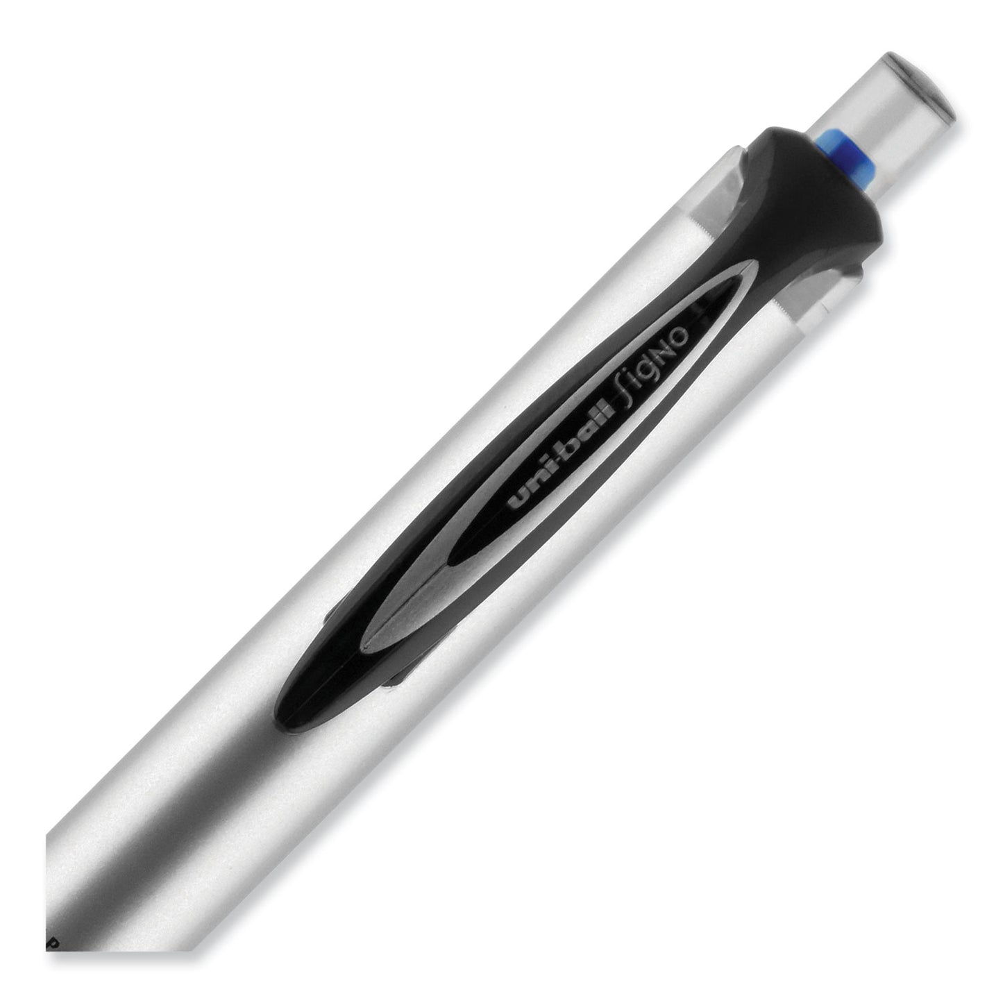 uni-ball 207 Impact Gel Pen, Retractable, Bold 1 mm, Blue Ink, Black/Blue Barrel (65871)