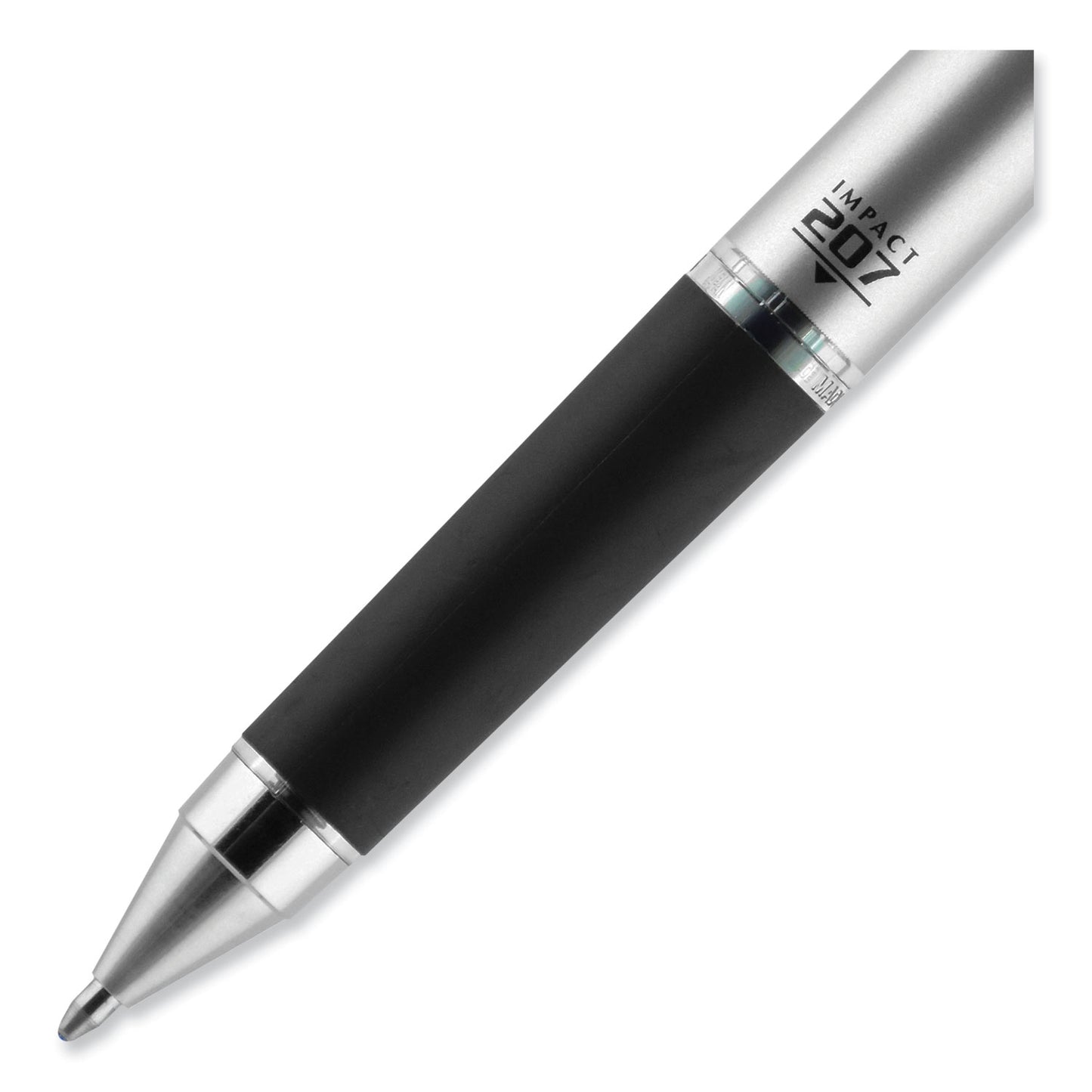 uni-ball 207 Impact Gel Pen, Retractable, Bold 1 mm, Blue Ink, Black/Blue Barrel (65871)