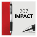 uni-ball 207 Impact Gel Pen, Retractable, Bold 1 mm, Blue Ink, Black/Blue Barrel (65871)