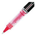 uni-ball VISION ELITE Hybrid Gel Pen, Stick, Extra-Fine 0.5 mm, Red Ink, Black/Red/Clear Barrel (69022)