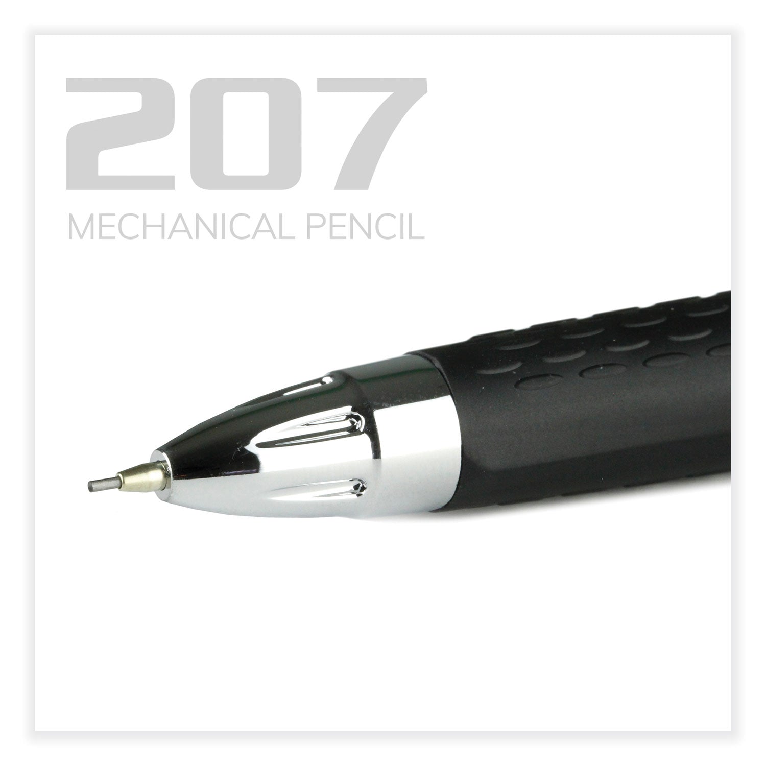 uni-ball 207 Mechanical Pencil, 0.7 mm, HB (#2), Black Lead, Black Barrel, Dozen (70126)