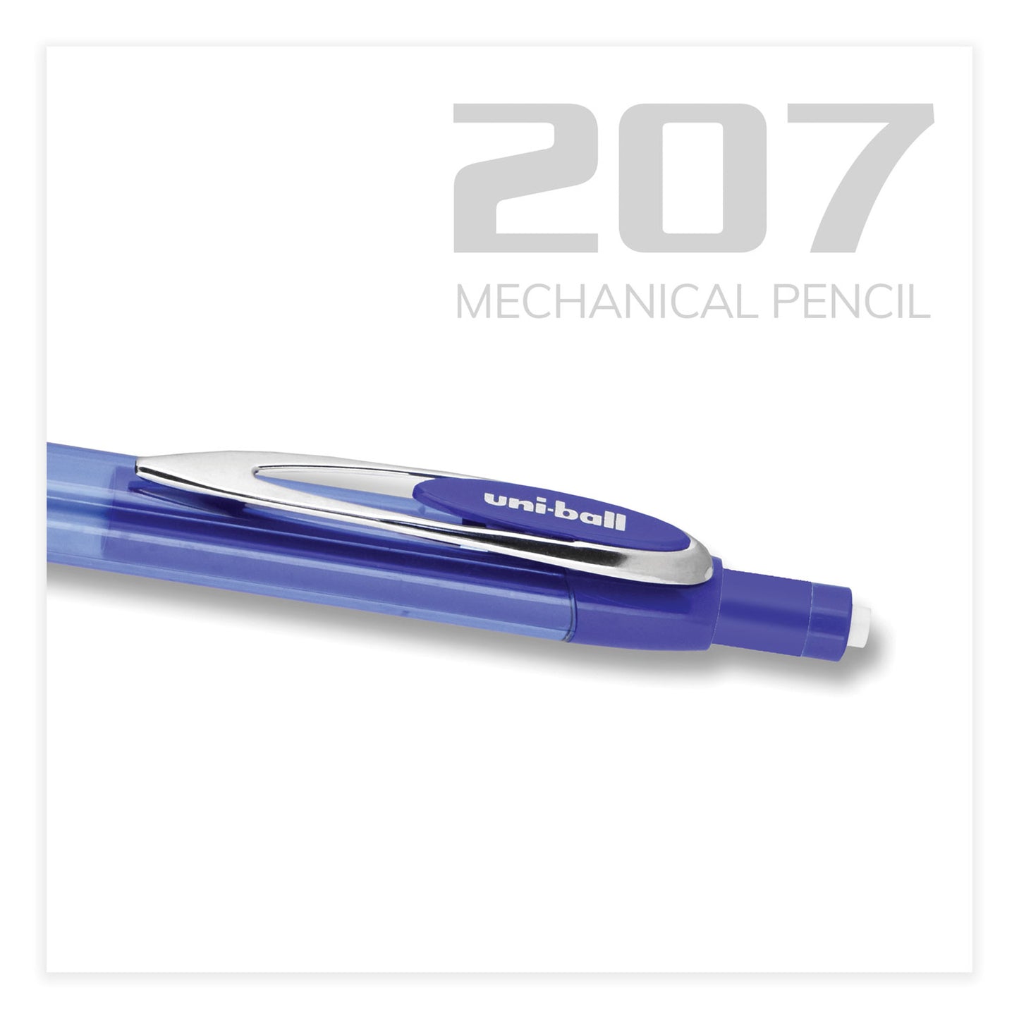 uni-ball 207 Mechanical Pencil, 0.7 mm, HB (#2), Black Lead, Blue Barrel, Dozen (70127)