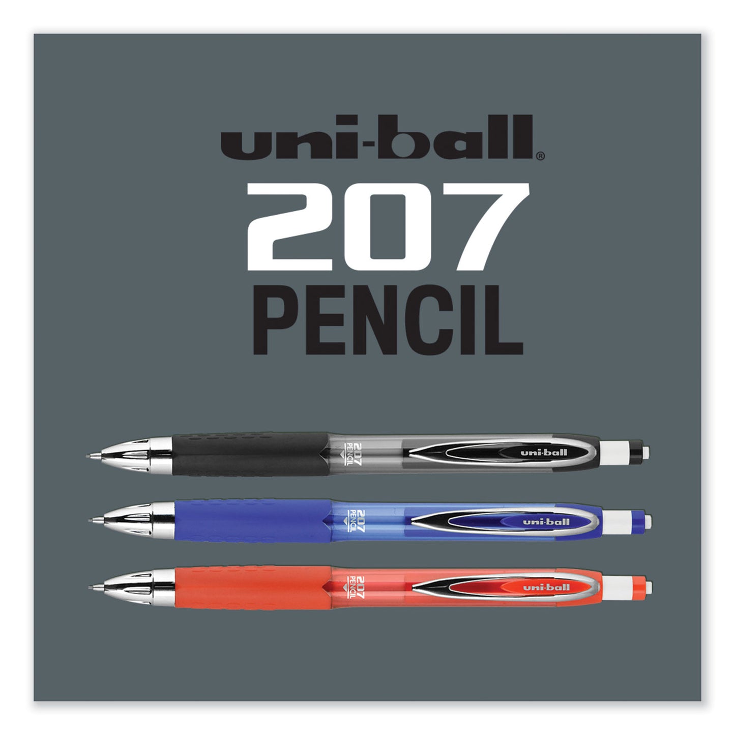 uni-ball 207 Mechanical Pencil, 0.7 mm, HB (#2), Black Lead, Blue Barrel, Dozen (70127)