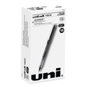 uni-ball VISION Roller Ball Pen, Stick, Bold 1 mm, Black Ink, Gray/Black/Clear Barrel, Dozen (70128)