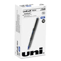 uni-ball VISION Roller Ball Pen, Stick, Bold 1 mm, Blue Ink, Black/Blue/Clear Barrel, Dozen (70129)