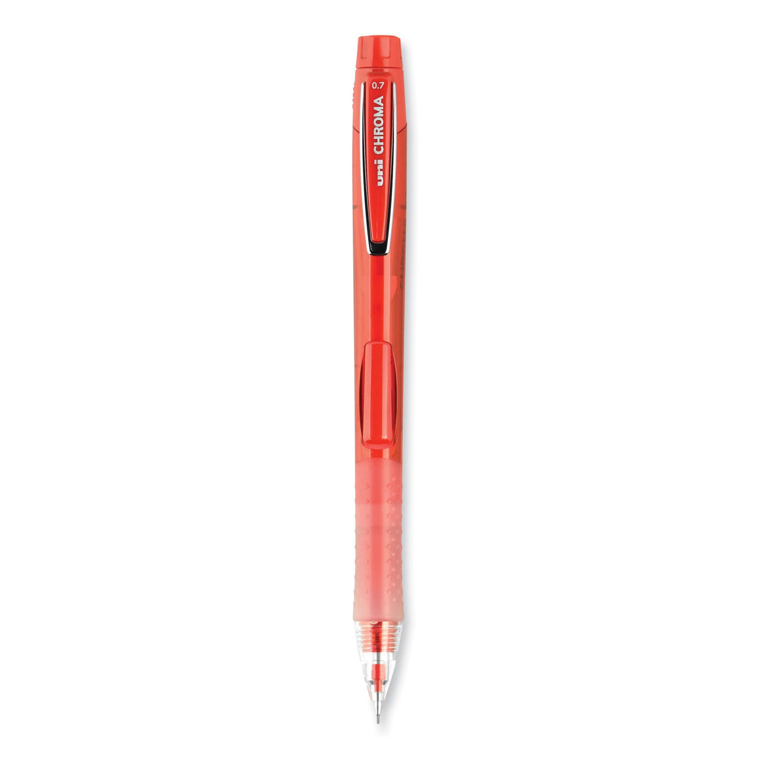 uni-ball Chroma Mechanical Pencil, 0.7 mm, HB (#2), Black Lead, Red Barrel, Dozen (70135)