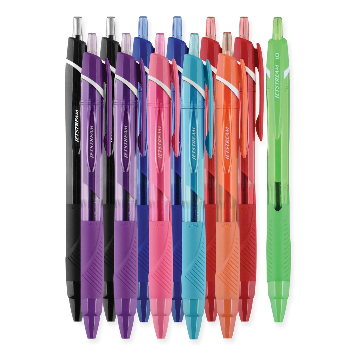 uni-ball Jetstream Elements Hybrid Gel Pen, Retractable, Medium 1 mm, Assorted Ink and Barrel Colors, 12/Pack (70171)