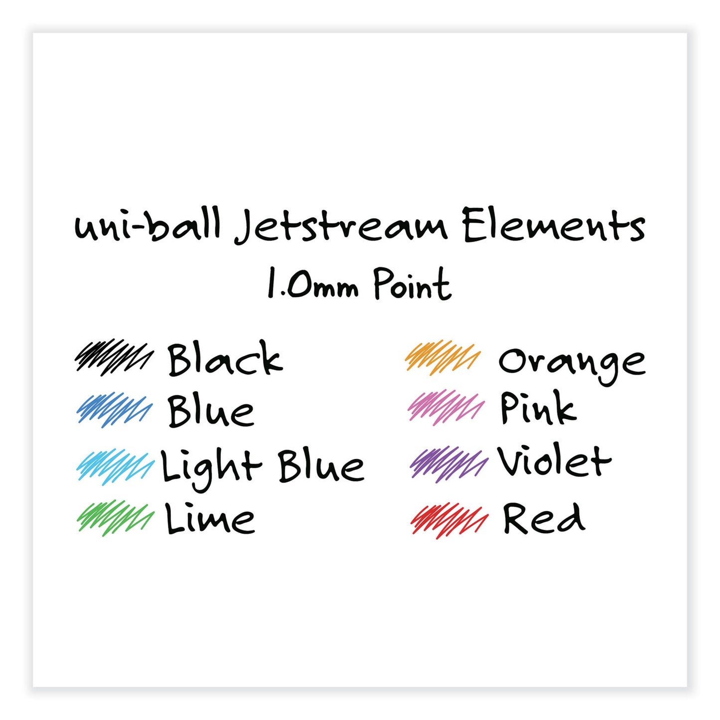 uni-ball Jetstream Elements Hybrid Gel Pen, Retractable, Medium 1 mm, Assorted Ink and Barrel Colors, 12/Pack (70171)