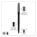 uni-ball Roller Ball Pen, Stick, Extra-Fine 0.5 mm, Black Ink, Black Barrel, 72/Pack (2013565)