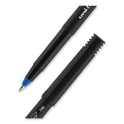 uni-ball ONYX Roller Ball Pen, Stick, Fine 0.7 mm, Blue Ink, Black/Blue Barrel, 72/Pack (2013568)