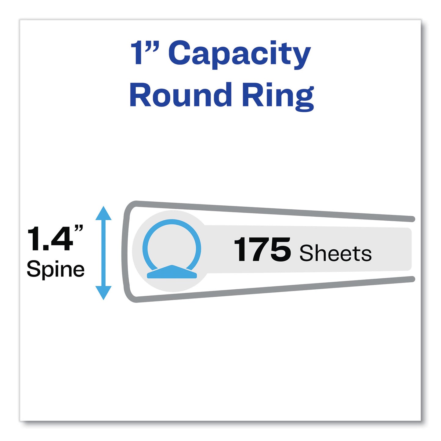 Avery Flexible View Binder with Round Rings, 3 Rings, 1" Capacity, 11 x 8.5, Gray (17676)