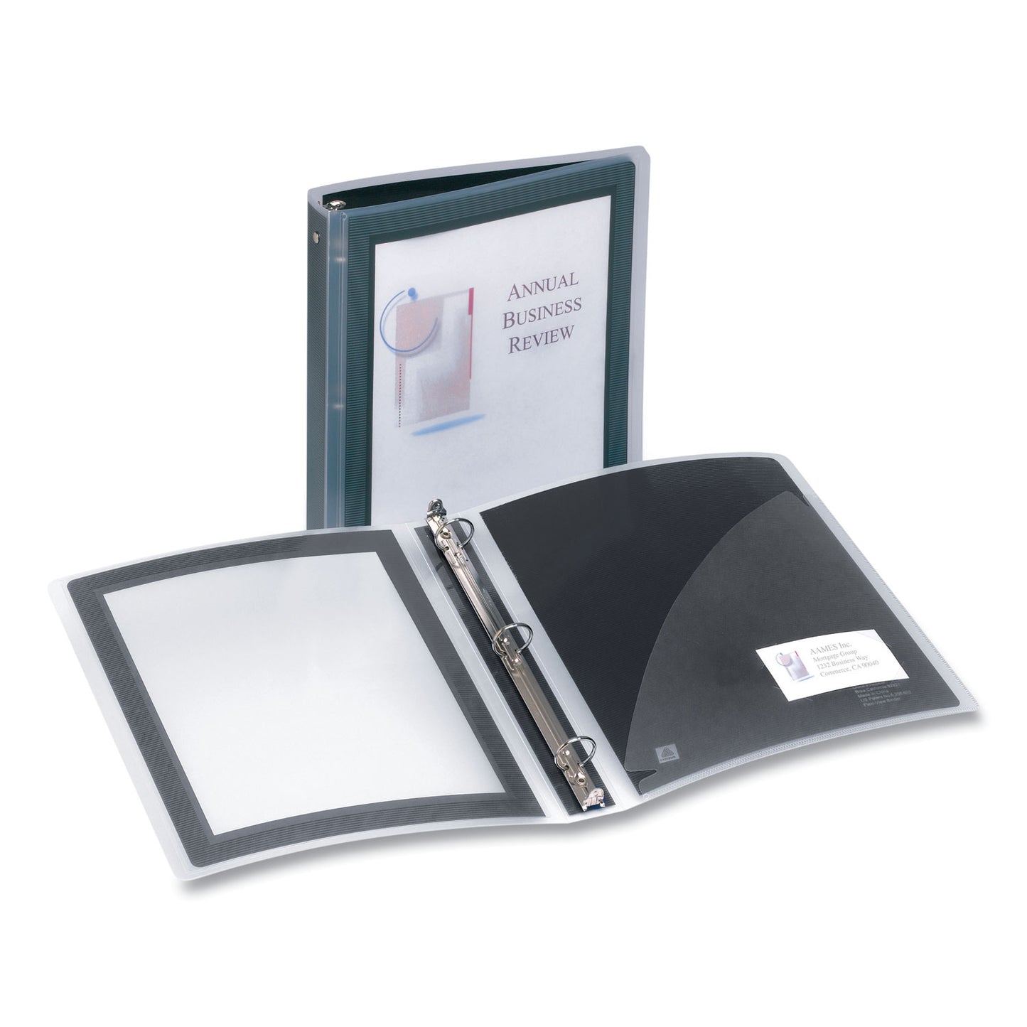 Avery Flexi-View Binder with Round Rings, 3 Rings, 1.5" Capacity, 11 x 8.5, Black (17637)