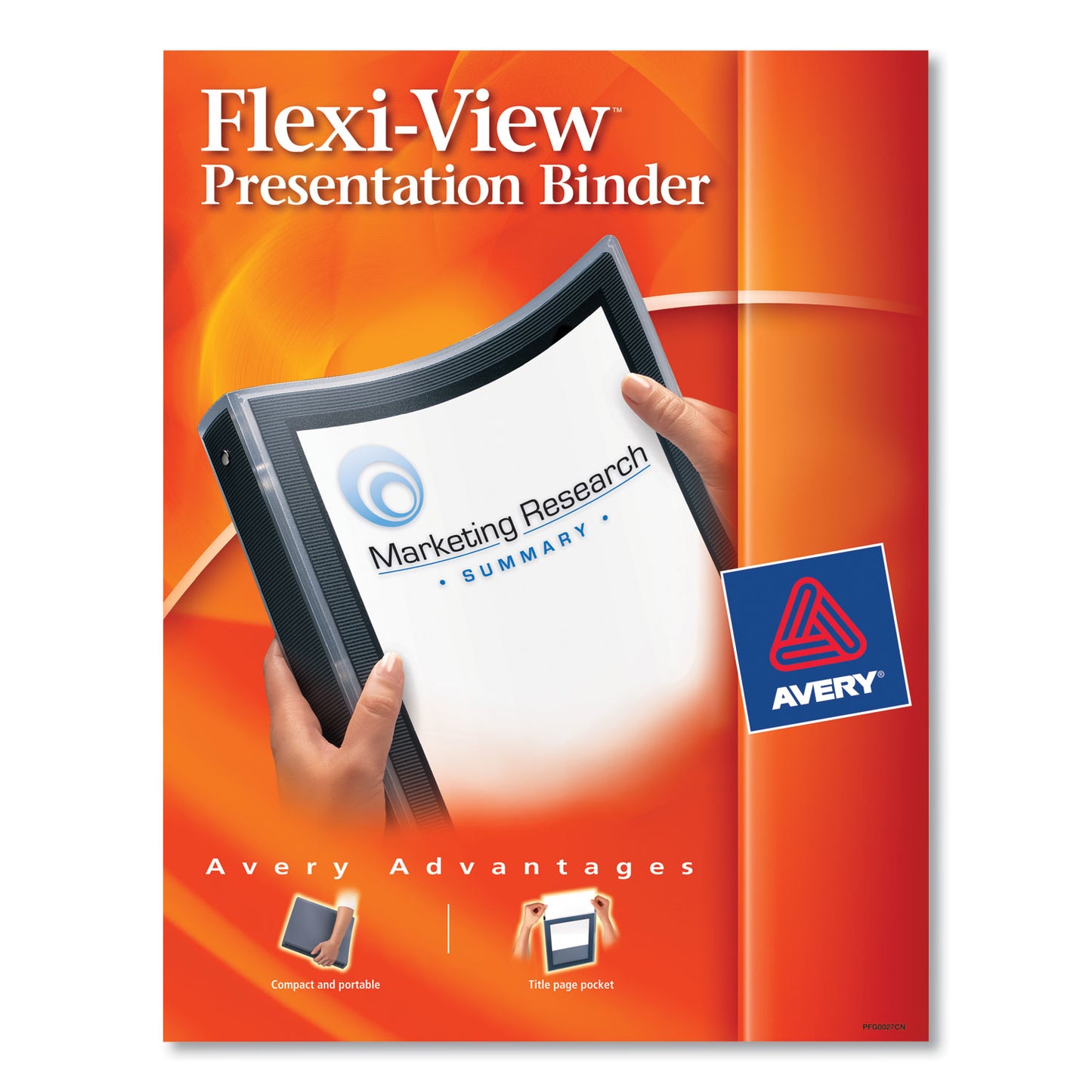 Avery Flexi-View Binder with Round Rings, 3 Rings, 0.5" Capacity, 11 x 8.5, Black (15767)